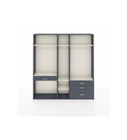 Arges Dolap 7 Raflı 4 Çekmeceli 3 Askılı 220x30x243 Antrasit-Aytaşı/Antrasit