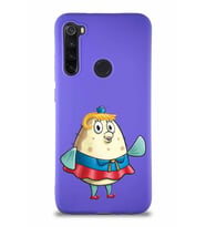 Xiaomi Redmi Note 8 Soft Premier Kapak Bayan Puff Tasarımlı Silikon Kılıf - Mor (Şeffaf)