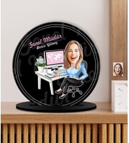 Kişiye Özel Karikatürlü Genel Müdür - Ceo Ahşap Plak - Biblo