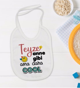 BK Kids Teyze Anne Gibi Tasarımlı Bebek Mama Önlüğü - Model 1