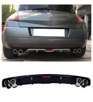 Renault Megane 2 HB Siyah Difüzör 4 Krom Egzoz Görünümlü Difizör Arka Ek Body Kit 2002-2009
