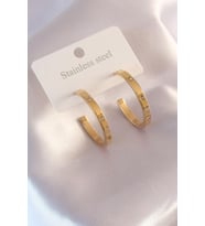Çelik Gold Renk Cartier Model Zirkon Taş Detay Kadın Küpe