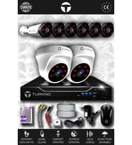 TURKNO 8 Kameralı Galia 2 İç Kamera Set HDD'siz Full HD Gece Görüşlü Güvenlik Kamerası Sistemi