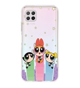 Huawei P40 Lite Uyumlu Powerpuff Girls Desenli Şeffaf Telefon Kılıfı