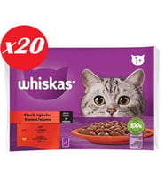 Whiskas Pouch Sos Sığır.Tav Yetiş Kedi Kon. 4x85gr Set 20'li