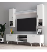 Mega 180 lik Kapaklı Raflı Tv Ünitesi Beyaz - TVU0201