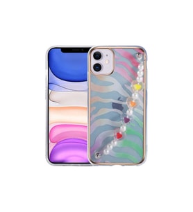 Apple iPhone 11 Uyumlu Kılıf Zore Pilla Kapak (Açık Pembe - Yeşil)