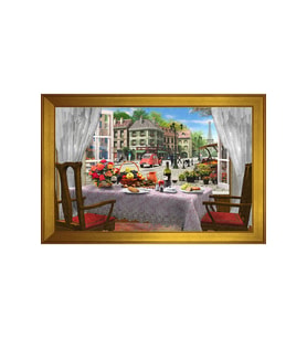 Manzara Temalı Kanvas Tablo 50 x 70 cm Gold Çerçeve