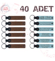 A Kahve & Gök Mavi, Kurumsal Açılış Etkinliğine Özel, 40’lı Set, İsimli Anlamlı Deri Anahtarlık