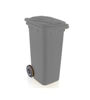 Omnipazar SY-6505 Tekerlekli Kapaklı Plastik Çöp Konteyneri 120 lt (Gri)