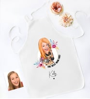 BK Gift Kişiye Özel Karikatürlü Anneler Günü Tasarımlı Beyaz Mutfak Önlüğü, Aşçı Önlüğü, Şef Önlüğü, Anneye Hediye-3