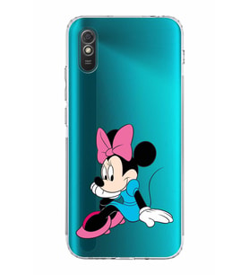 Xiaomi Redmi 9A  Kamera Korumalı Kapak Minnie Mouse Tasarımlı Şeffaf  Kılıf