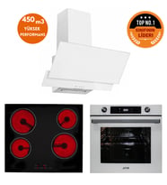 Eminçelik ve AFM Tech MARKALI/ LOFT Elektrikli Vitro. Dijital  Ankastre Set (VC640 +FM7701+ FM3301)