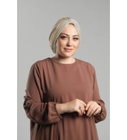 Bej Pratik Hazır Geçmeli Tesettür Bone Sandy Pileli Salaş 2121_12