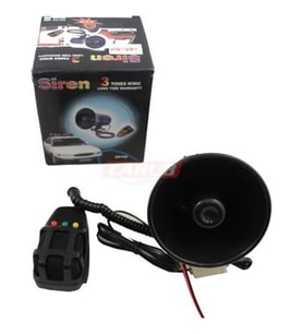 Carub Oto Siren 12V 3 Sesli Elektronik Mikrofon Siyah