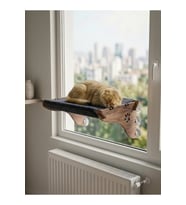 Yıkanabilir Antrasit Peluş Vantuzlu Kedi Yatağı ve Hamağı