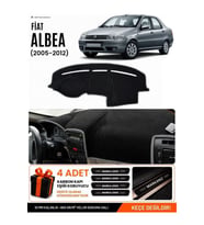 FIAT ALBEA (2005-2012) Uyumlu Torpido Örtüsü Torpido Kılıfı - Siyah Gri