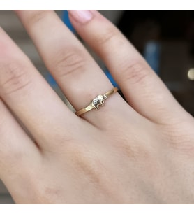 14k Altın Taşlı Fil Yüzük
