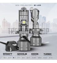 H7 Bi-LED Mini Projektör Lens 90W 16000LM