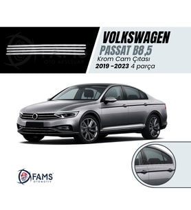 Vw Passat B8.5 Krom Cam Çıtası 4 Parça 2019- 2023 Arası Paslanmaz Çelik
