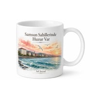 Samsun Sahil Şehri Baskılı Kupa Bardak Hediye Porselen Mug