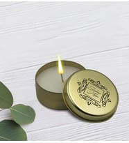 BK Gift Kişiye Özel İsimli Gold Metal Kutuda Kokulu Mum-2, Ev Hediyesi, Arkadaşa Hediye, Kokulu Mum