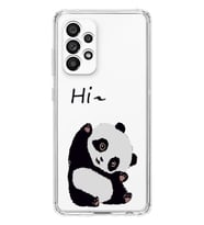 Samsung Galaxy A32 Uyumlu Sevimli Panda Desenli Şeffaf Telefon Kılıfı