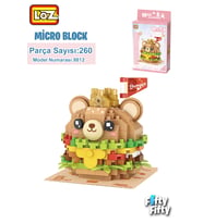 LOZ Micro Block Serisi Sevimli Burger 260 Parça Oyuncak Yapım Seti FFLZ-8812