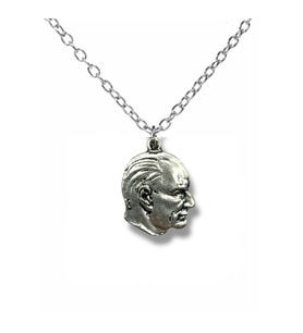 Mustafa Kemal Atatürk Silüet Figürlü Unisex Kolye – Gümüş Renk Metal Tasarım