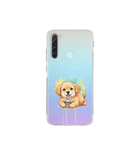 Redmi Note 8 ile Uyumlu Splash Köpek Tasarımlı Şeffaf Silikon Kılıf