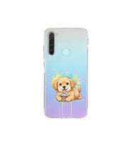 Redmi Note 8 ile Uyumlu Splash Köpek Tasarımlı Şeffaf Silikon Kılıf
