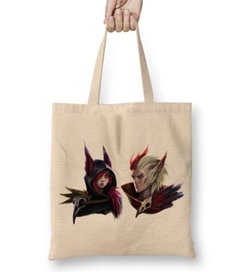 Xayah Ve Rakan Bez Çanta Uzun Saplı