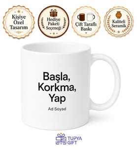 Minimal Motivasyon Yazılı Kupa Bardak Özel Tasarım İlham Verici Hediye