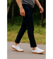Growish GR0305 Hakiki Deri Üst Kalite Çift Renk Özel Kauçuk Taban Beyaz Renk Sneaker Spor Ayakkabı (Beyaz)