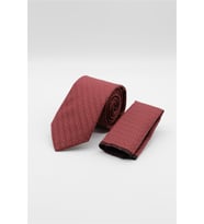 Kırmızı-Beyaz Desenli 7 Cm Kravat 1090260113