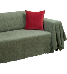 Koltuk Örtüsü 175x350 XLARGE Gramajlı Jakarlı Şönil Sage Yeşili Kanepe Örtüsü Kaymaz