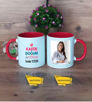 Kadın Doğum Uzmanı Kupa Bardak Kırmızı Fotoğraflı Tıp Bayramı Hediyesi