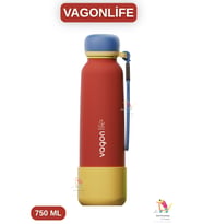 Vagonlife 750 ML Canlı Renkler Bilek Askılı Paslanmaz Çelik Termos (Kırmızı)