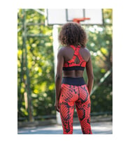 Kırmızı Yılan Desen Sırtı Çapraz Askılı Spor Büstiyer ( Sporcu Sütyeni )