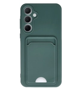 Newface Samsung Galaxy A35 5G Kılıf Kelvin Kartvizitli Silikon - Koyu Yeşil