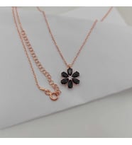 Gümüş Kolye Çiçek Model Taşlı 925 Ayar