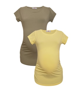 LuvmaBelly MYRA2012_2015 Hamile tshirt seti (Haki-Sarı)