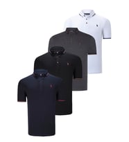 DÖRTLÜ SET T8586 DEWBERRY ERKEK T-SHIRT-SİYAH-BEYAZ-LACİVERT-ANTRASİT