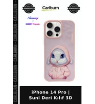 iPhone 14 Pro Suni Deri Kılıf 3D Genç Hediyesi Şık Aksesuar Stil Sahibi