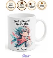 Anime Tarzı Tasarım Baskılı Porselen Kupa Bardak Özel Hediye Mug