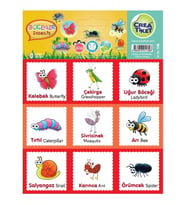 CREA ETİKET  - İNGİLİZCE TÜRKÇE KUŞLAR & BÖCEKLER 1139