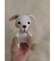 Oturan Sevimli Köpek Amigurumi Organik Oyuncak