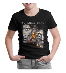 Supernatural - Winchester Siyah Çocuk Tshirt