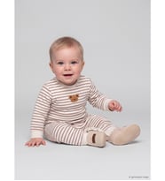 LCW baby Bej Çizgili Erkek Bebek Tulum