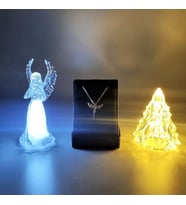 Melek Temalı Işıklı Biblo  Ve Kolye Set